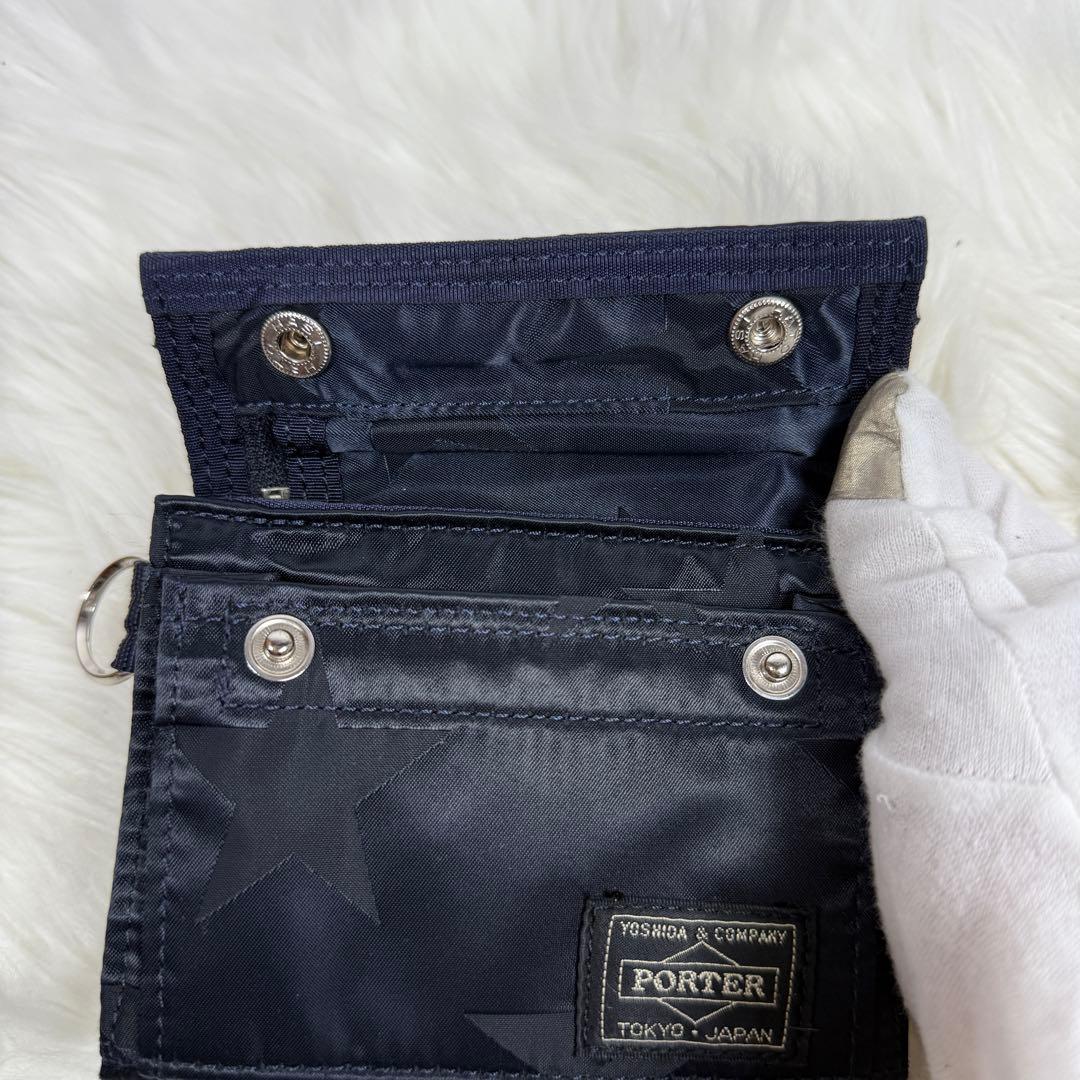 [未使用級] PORTER FLAG Wallet 三つ折財布 星