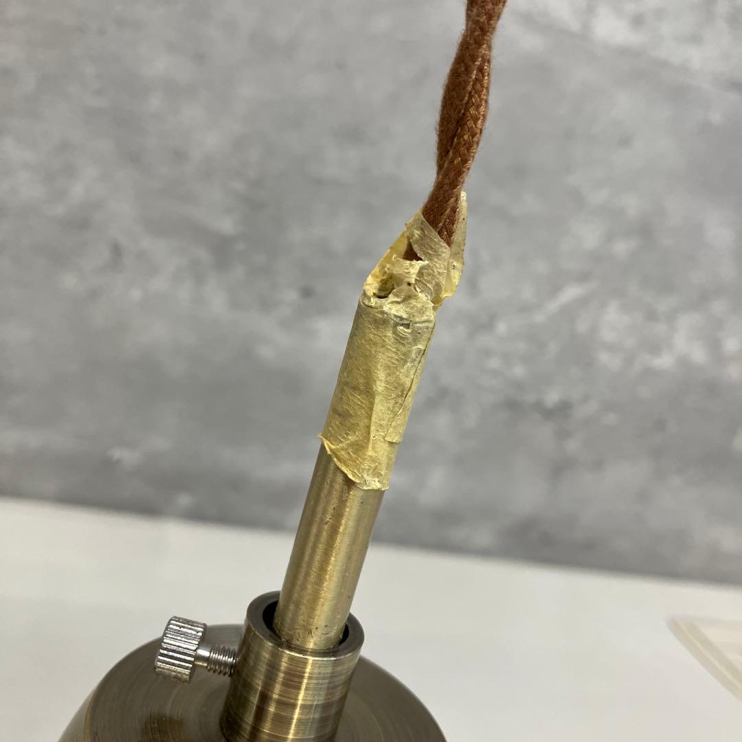 昭和レトロ アンティーク ペンダントライト 真鍮 ガラスシェード 照明器具