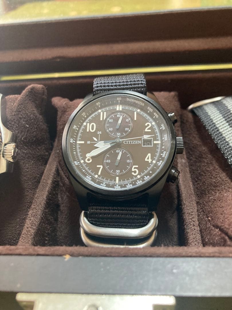 CITIZEN エコドライブ腕時計 ブラックミリタリー