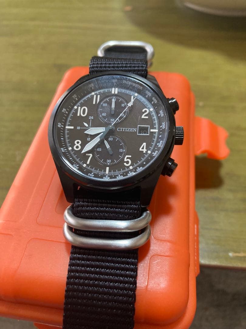 CITIZEN エコドライブ腕時計 ブラックミリタリー