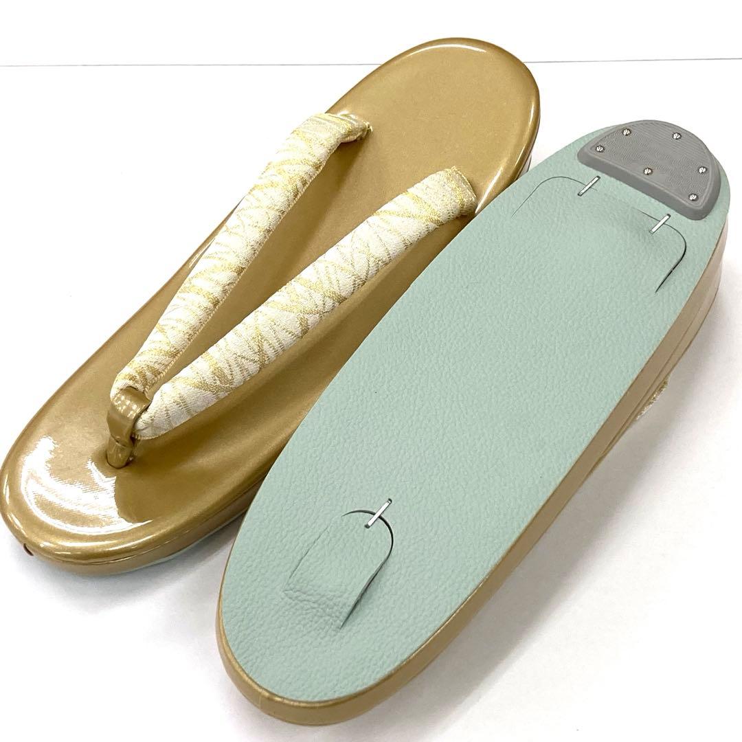 ☆新品未使用☆礼装用佐賀錦ゴールド系草履バッグセット　フリーサイズ