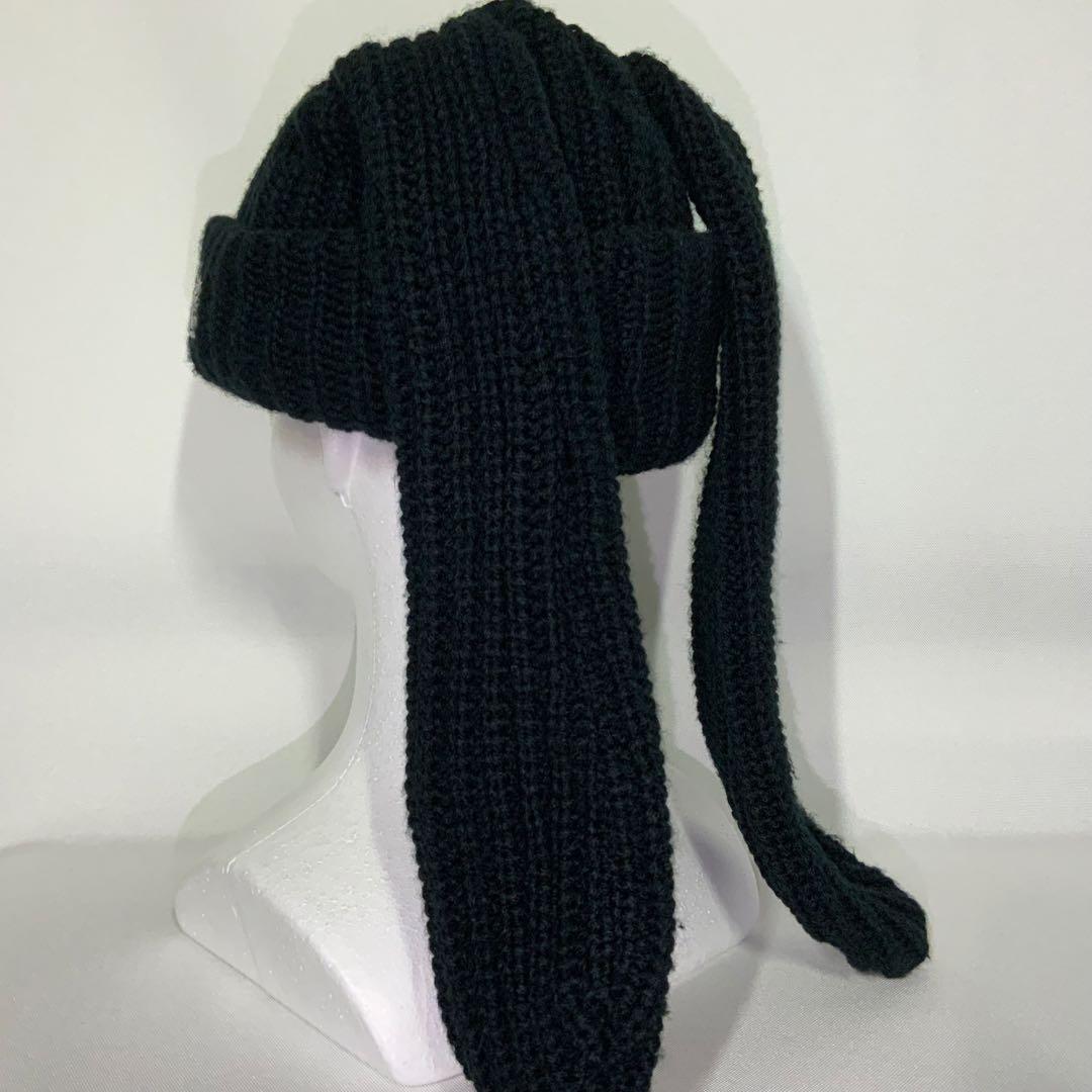 【希少】　FR2 月桃　Bunny Ears Beanie ニット帽　ブラック
