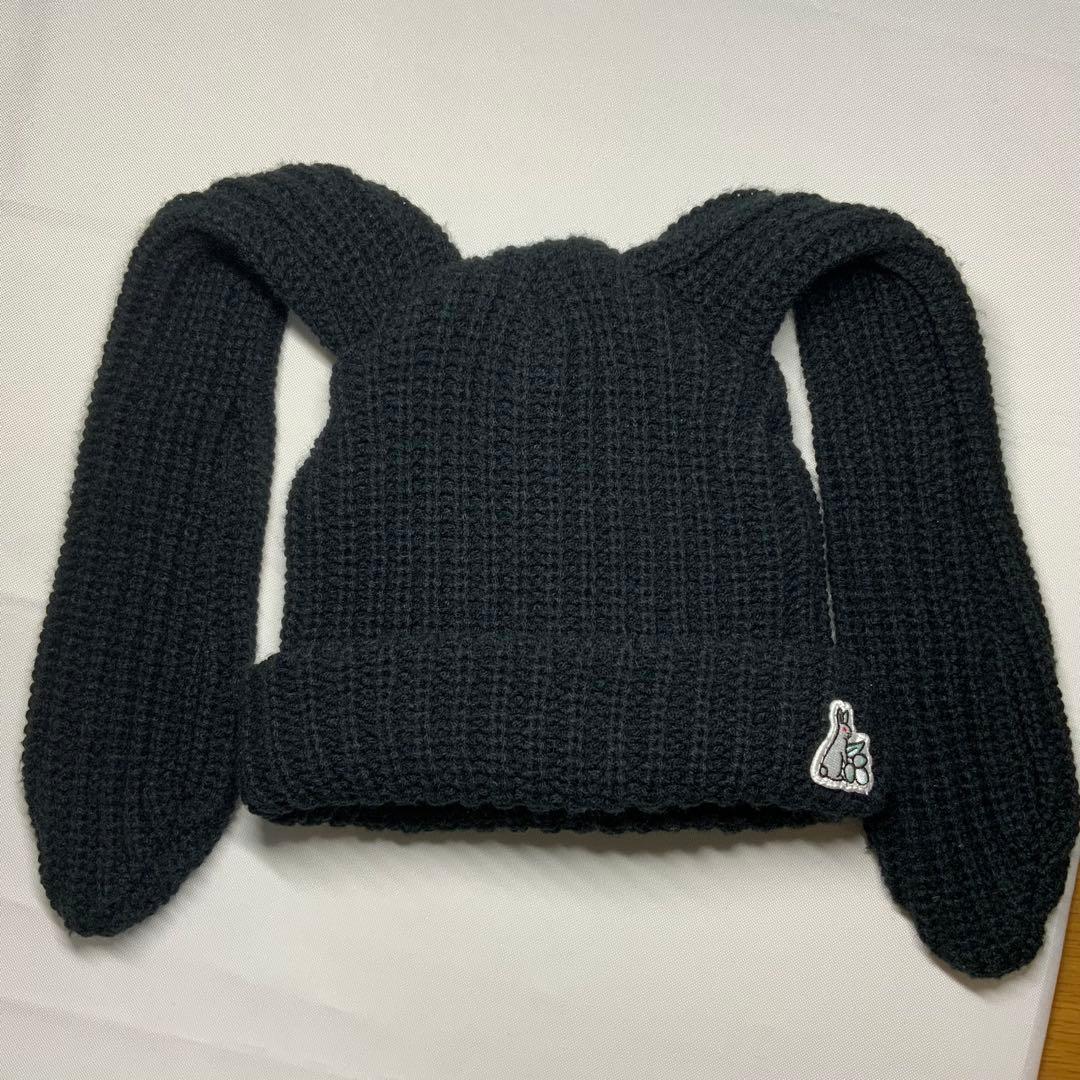 【希少】　FR2 月桃　Bunny Ears Beanie ニット帽　ブラック