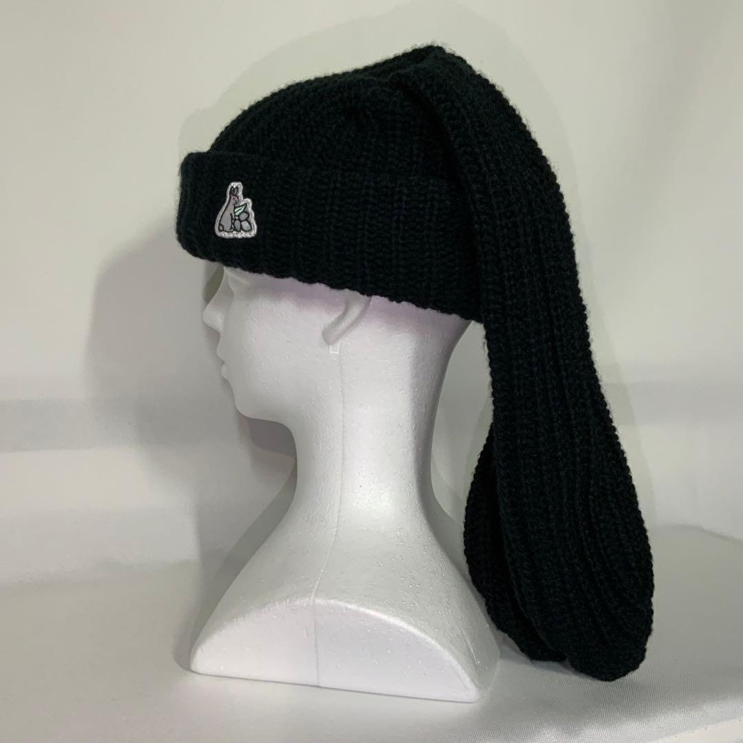 【希少】　FR2 月桃　Bunny Ears Beanie ニット帽　ブラック