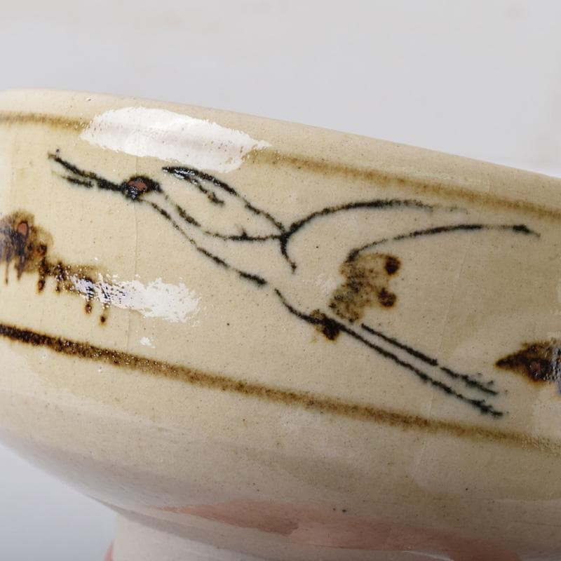 茶道具　阿漕焼　鶴松図　数茶碗　十客　共箱　V　7790A