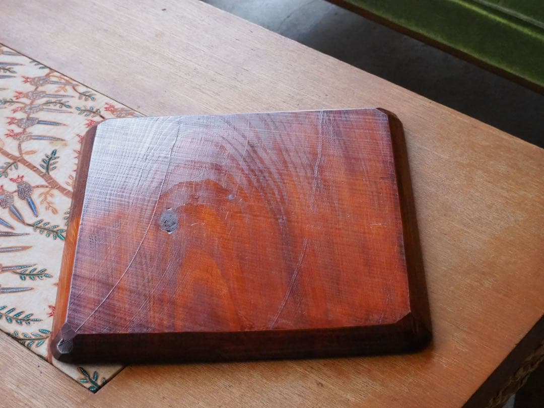 讃岐盆　超美品　木製彫刻模様入り　正方形　お盆　トレー5枚セット