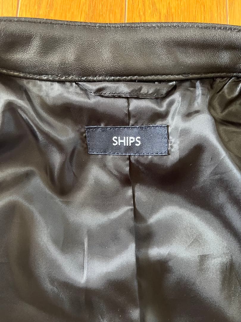 ◆shipsシップス　本革ラムレザージャケット　シングル黒L アローズビームス◆