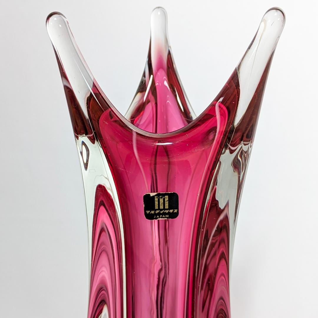 工芸品 Multi Glass Flower Vase (Pink)