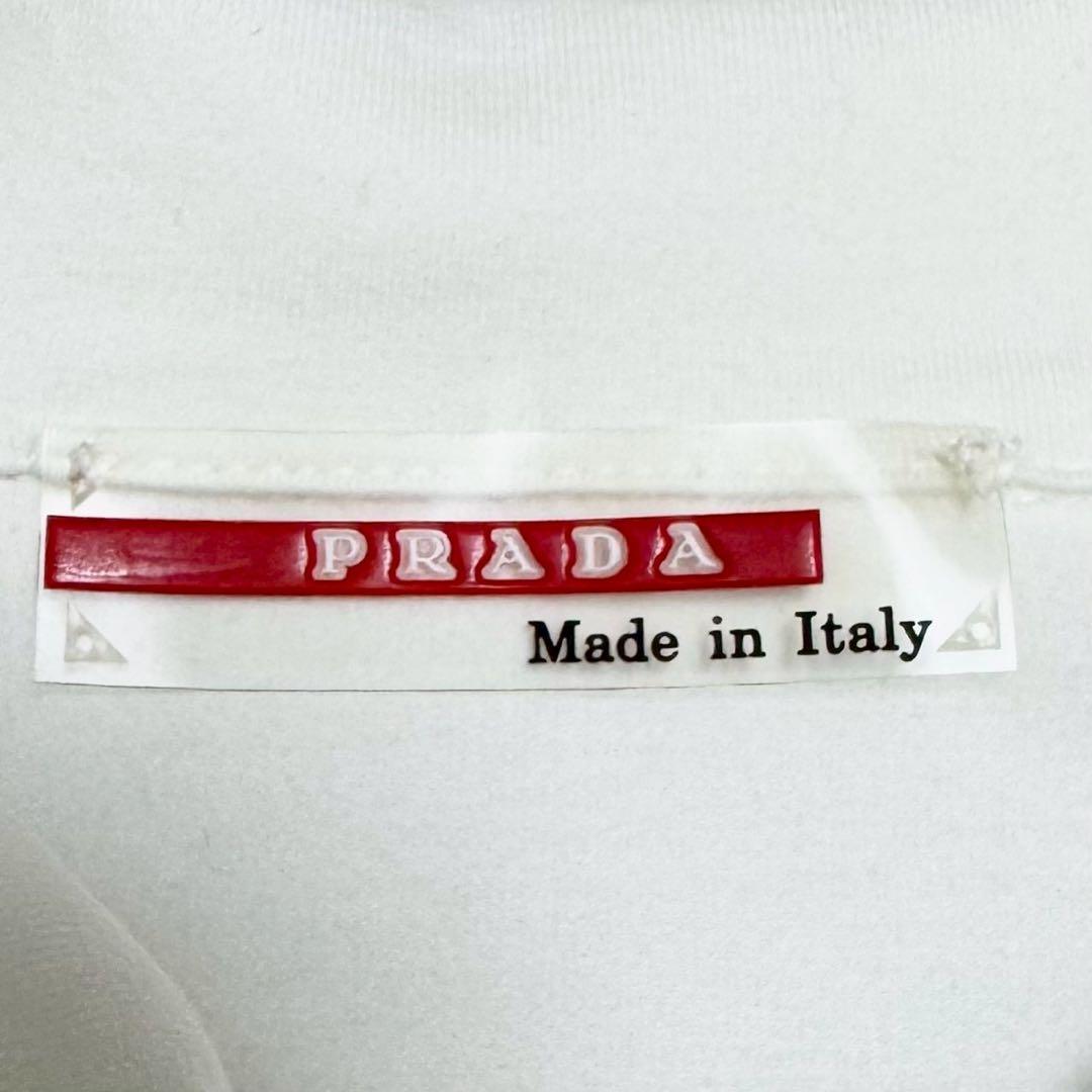 PRADA プラスポ 半袖 ポロシャツ ハーフジップ ゴールドライン ストレッチ