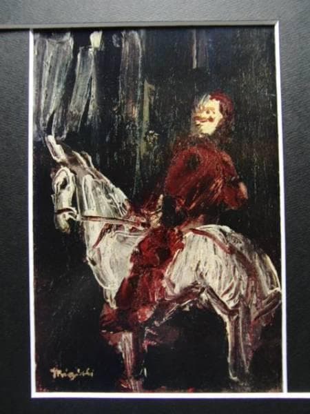 三岸好太郎、【白馬と道化】、限定版・豪華・希少画集画、新品高級額・額装付