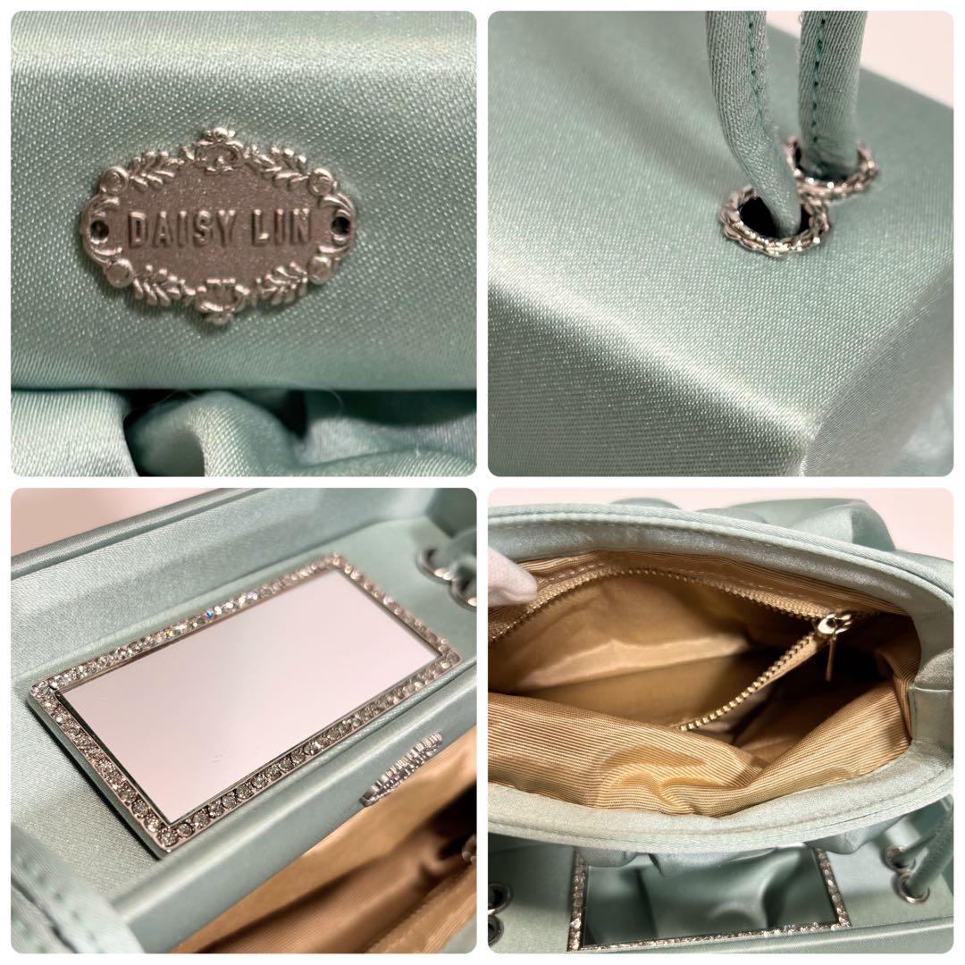 極美品✨デイジーリン アクセサリーポーチ ハンドバッグ ラインストーン ミラー