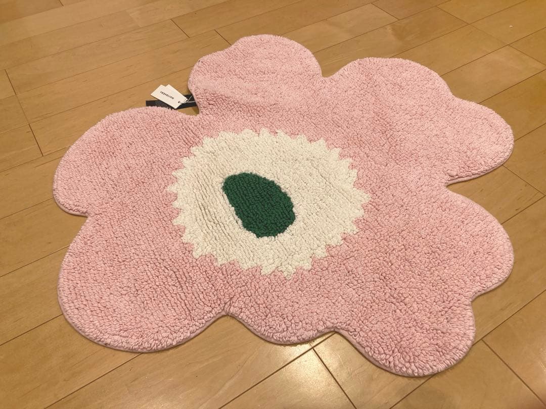 新品　ラスト④マリメッコ　バスマット　ウニッコ　ピンク ラグmarimekko