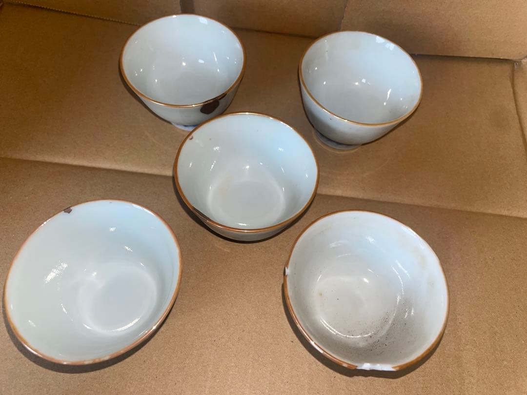 清風　煎茶碗　染付　白磁　清風与平