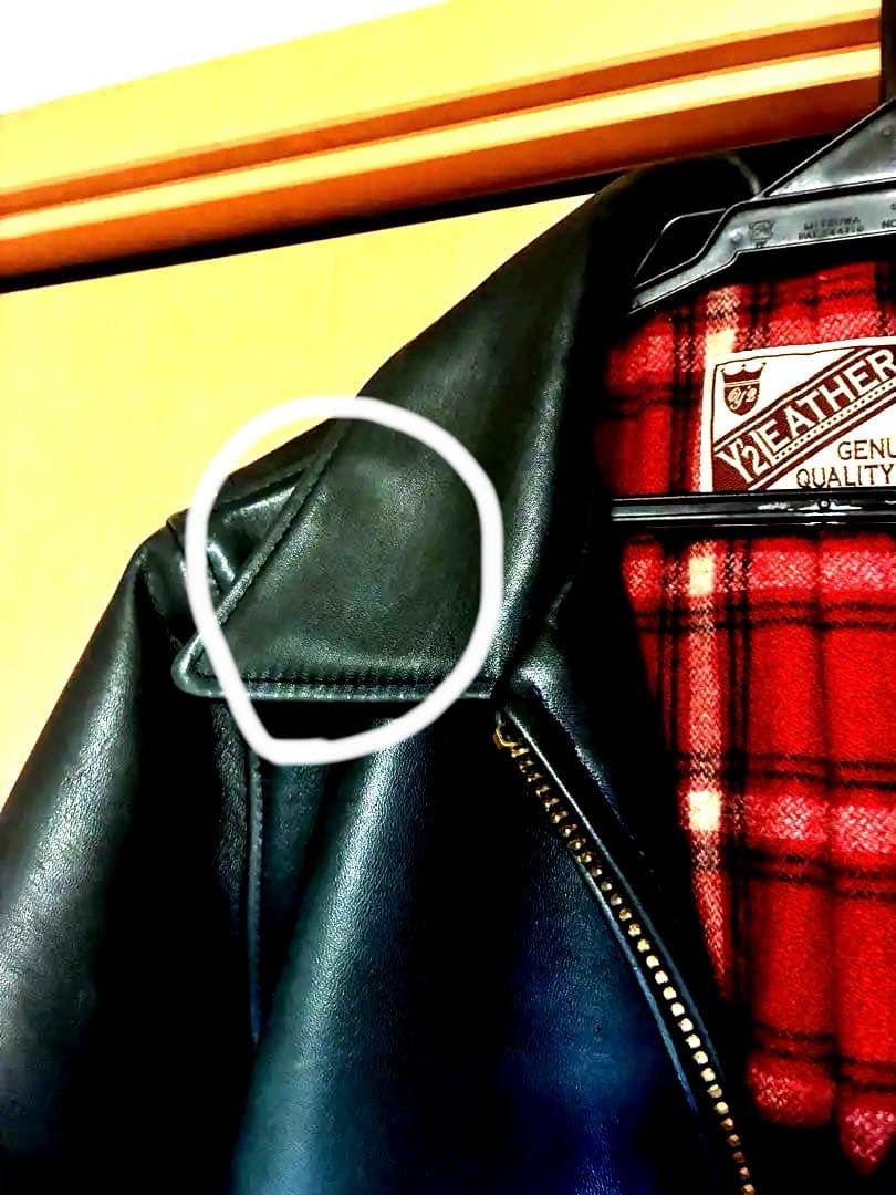 うなぎ　Y2LEATHER レザージャケット　ダークブルー　38