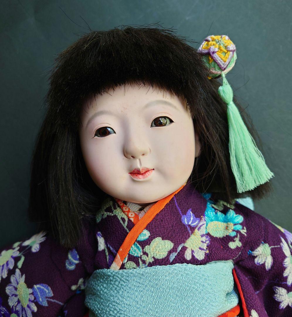 市松人形　小さな春水　昭和初期　10号　昭和初期　縮緬振袖　縮緬帯　アンティーク