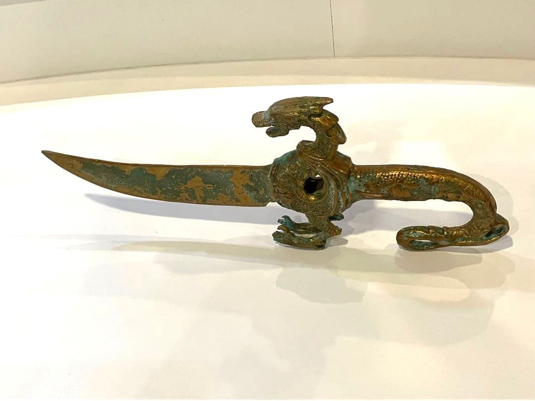 アンティーク刀剣　透彫鞘龍柄