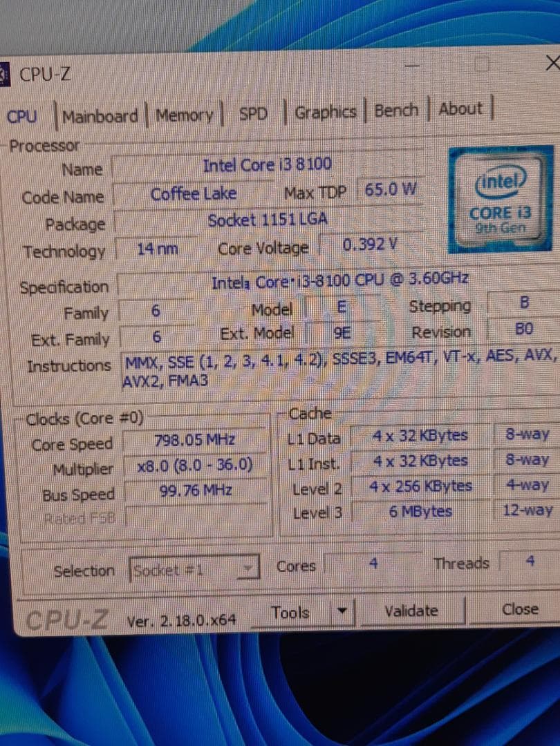 自作PC　第8世代i3・8GB・SSD128GB・RX550・Win11正式対応