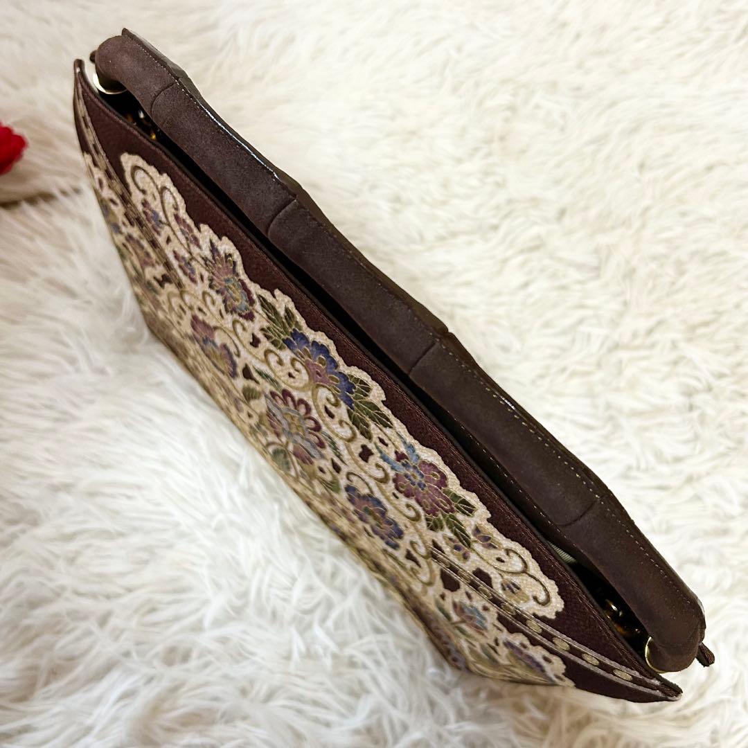 【極美品】【皇室御用達】オカジマ 岡重 正絹 利休バック 和装バック 友禅 着物