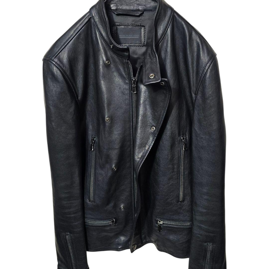 DIESEL BLACKGOLD シングルライダースジャケット ラムレザー 46