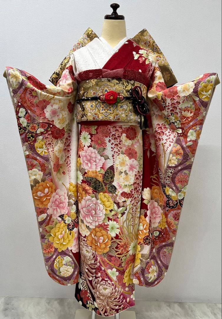 振り袖　フルセット　別誂長襦袢　金彩加工　刺繍入り　銀通し　半襟サービス　710