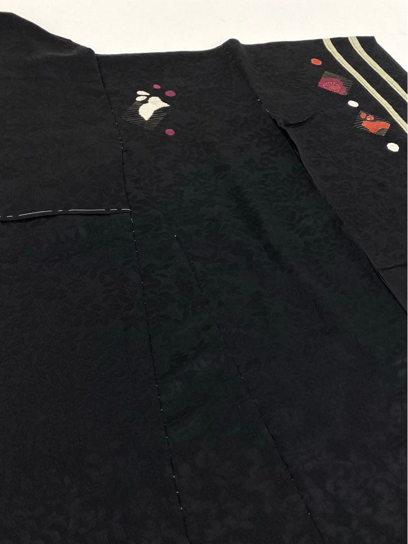 振袖 仮絵羽 金駒 銀駒 金彩 紋意匠 牡丹 正絹 未仕立て品 八掛付き