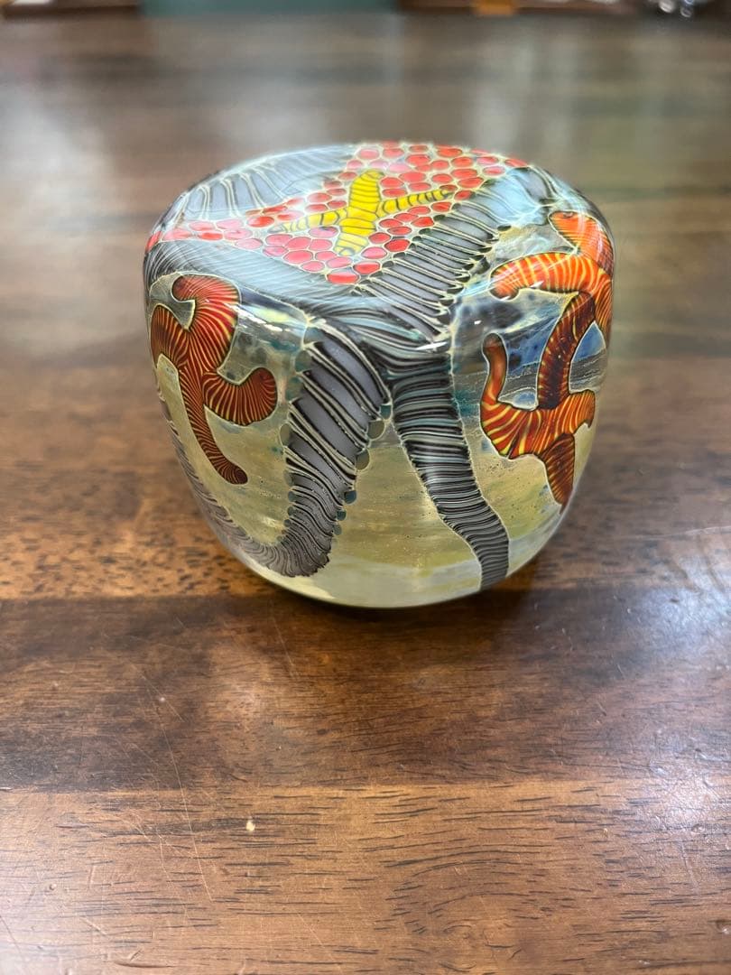 ケニーウォルトン　サイン入り　手吹きガラス　ペーパーウエイト　ビンテージ