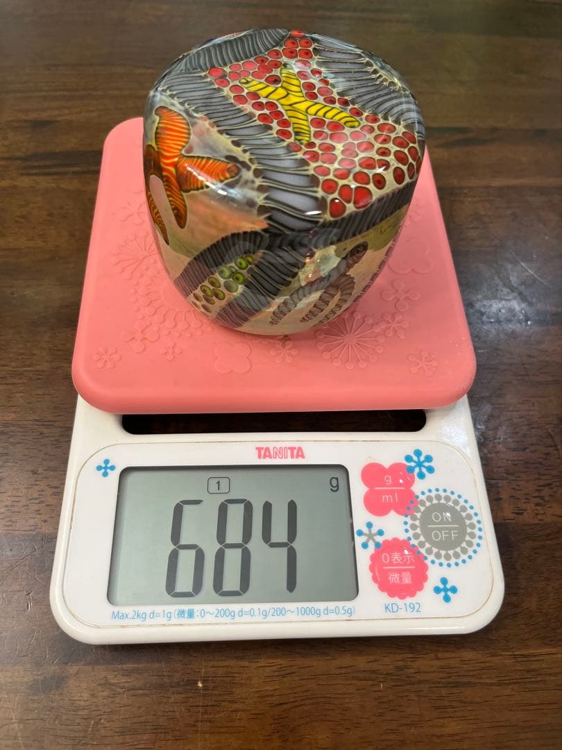 ケニーウォルトン　サイン入り　手吹きガラス　ペーパーウエイト　ビンテージ