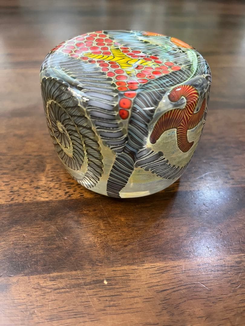 ケニーウォルトン　サイン入り　手吹きガラス　ペーパーウエイト　ビンテージ