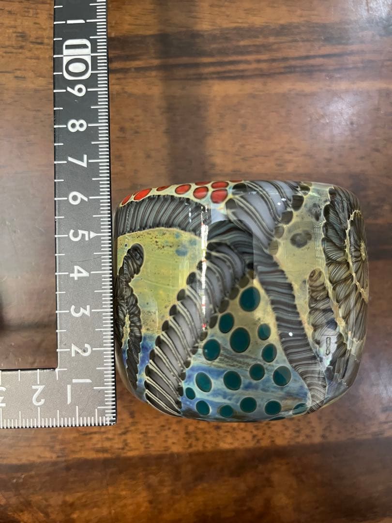 ケニーウォルトン　サイン入り　手吹きガラス　ペーパーウエイト　ビンテージ