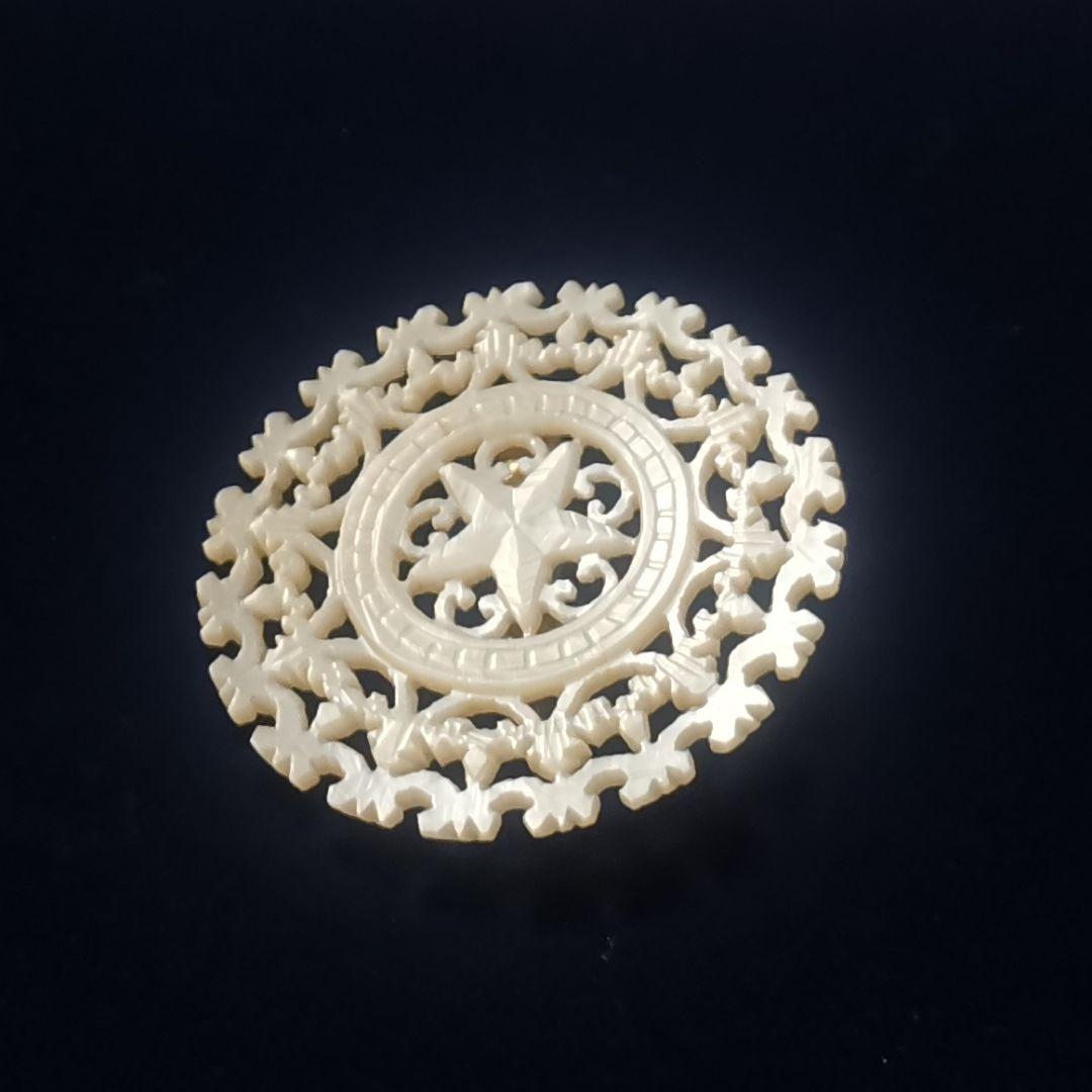 ヴィンテージベツレヘムパール五芒星ブローチ　せかほし