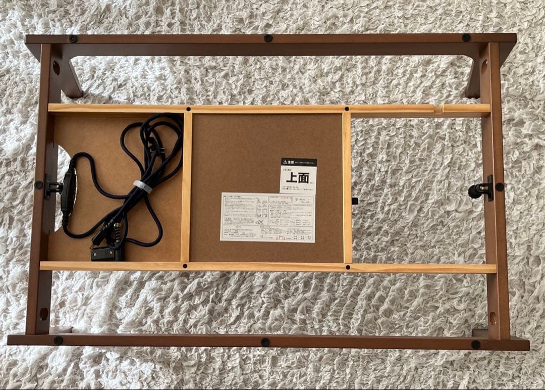 ニトリこたつ機能付き　長方形テーブル　ブラウン木目調木製こたつ シンプルデザイン