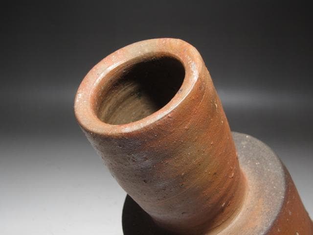 ★　金重道明（金重陶陽の子）　砧花入　侘の友　表千家十四代而妙斎の花押★y470