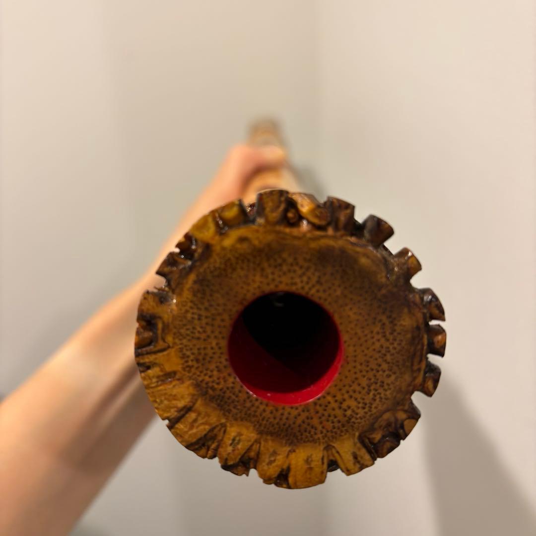 219 尺八本体 ニ尺一寸管　珍しい地無し延管　竹製 5音孔