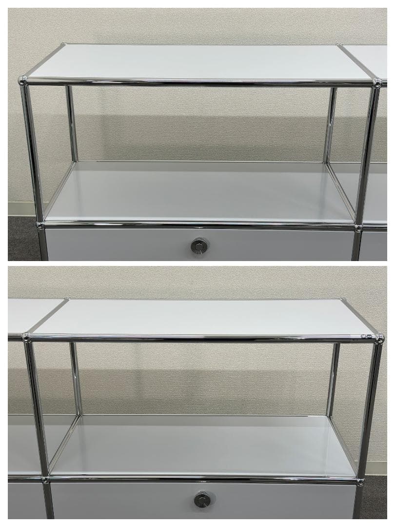 美品 正規品■USMハラー■キャビネット　2列2段　ライトグレー　サイドボード