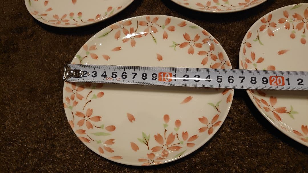 古伊万里　伊万里　色絵　桜の図　中皿　菓子皿　５客