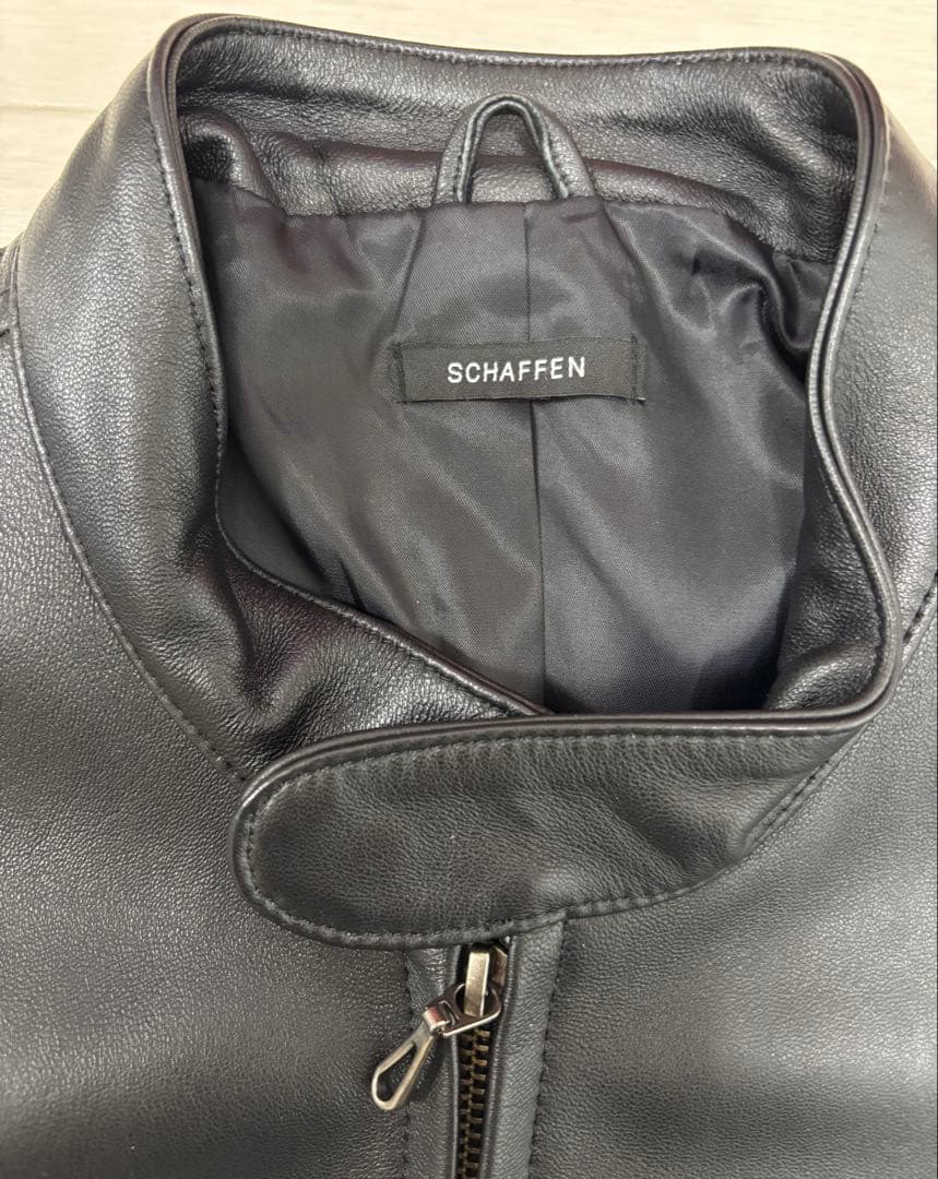 【極美品】schaffen 羊革リアルレザー ライダース希少Lサイズ ブラック