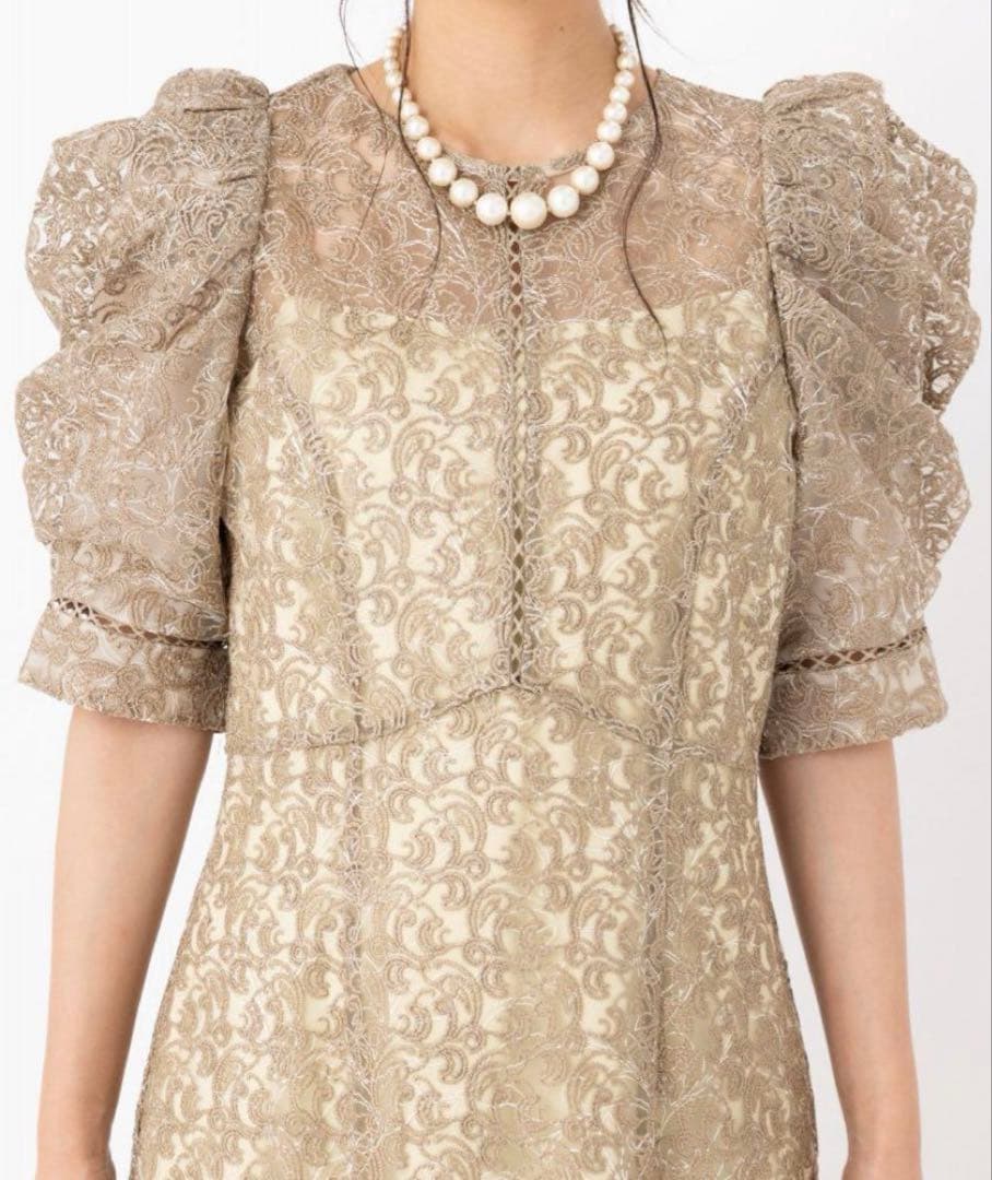 【美品】FRAY I.D パーティドレス　ベージュ　結婚式