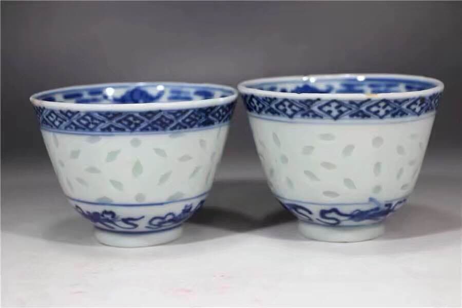 青花 玲瓏盃 茶盃