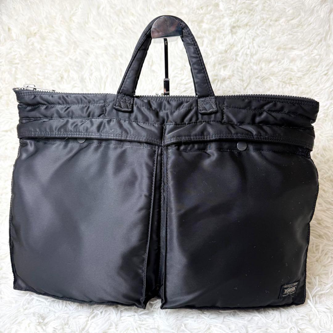 【美品】PORTERタンカー ショートヘルメットバッグ ブリーフケース A4 黒