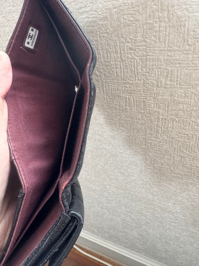 CHANEL 三つ折り財布 ブラック