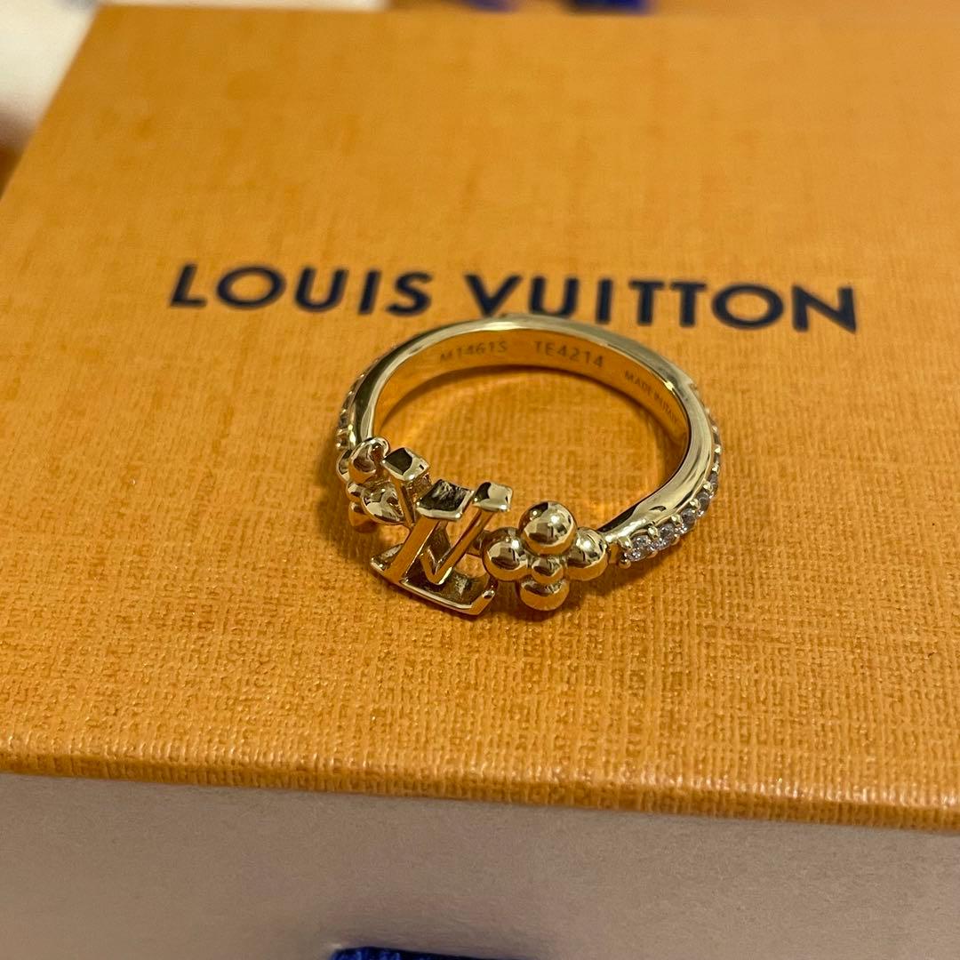 美品　ルイヴィトン リング LVアイコニック M ラインストーン　ゴールド