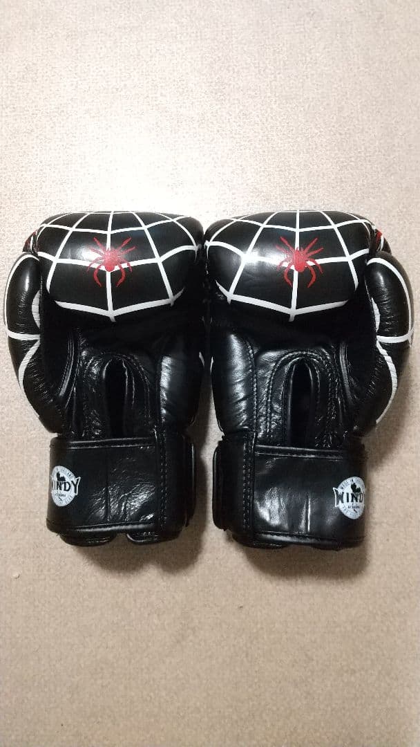 本革製WINDY ボクシンググローブ スパイダー10oz 黒