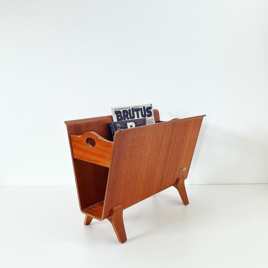 サイトーウッド　マガジンラック　小物入れ　70s ビンテージ家具　古道具　古家具