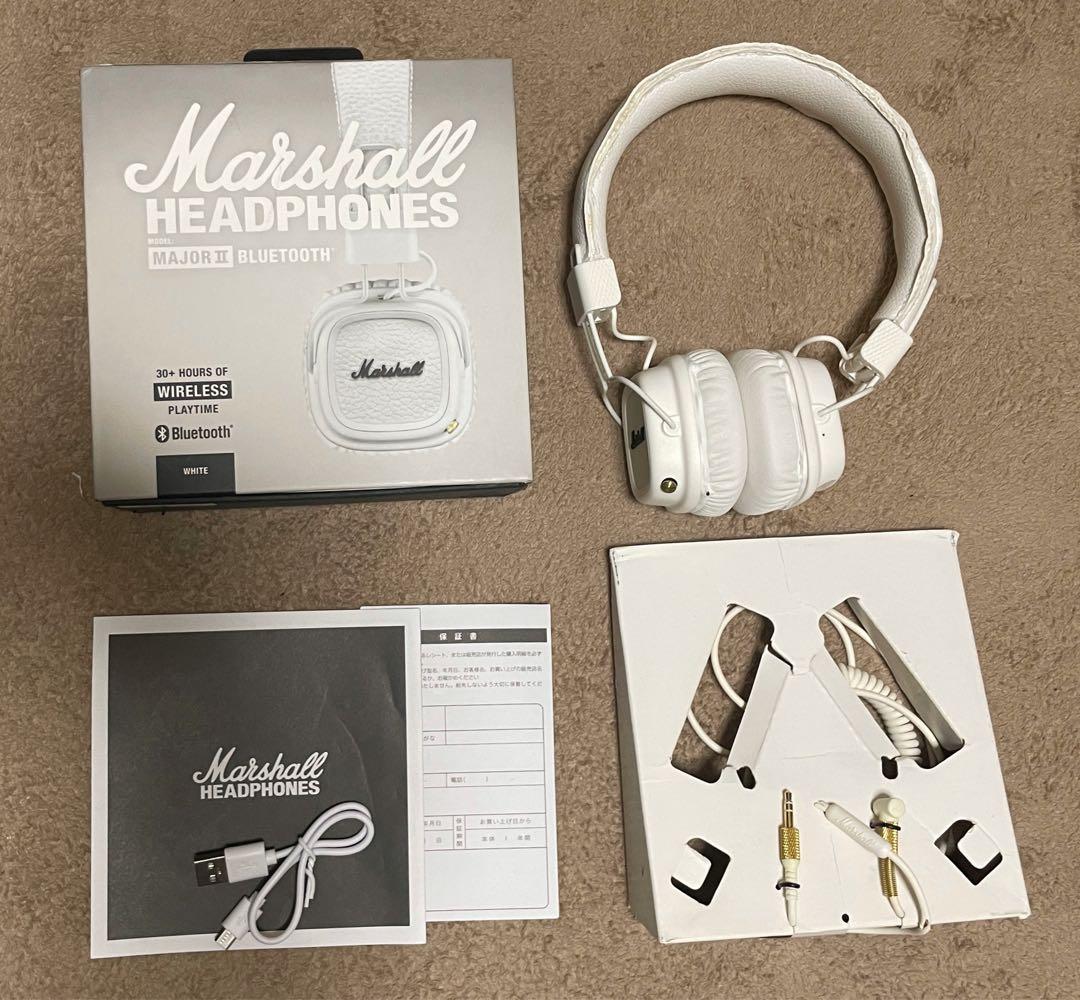 Marshall MajorⅡ ヘッドホン白ホワイト マーシャル ヘッドフォン