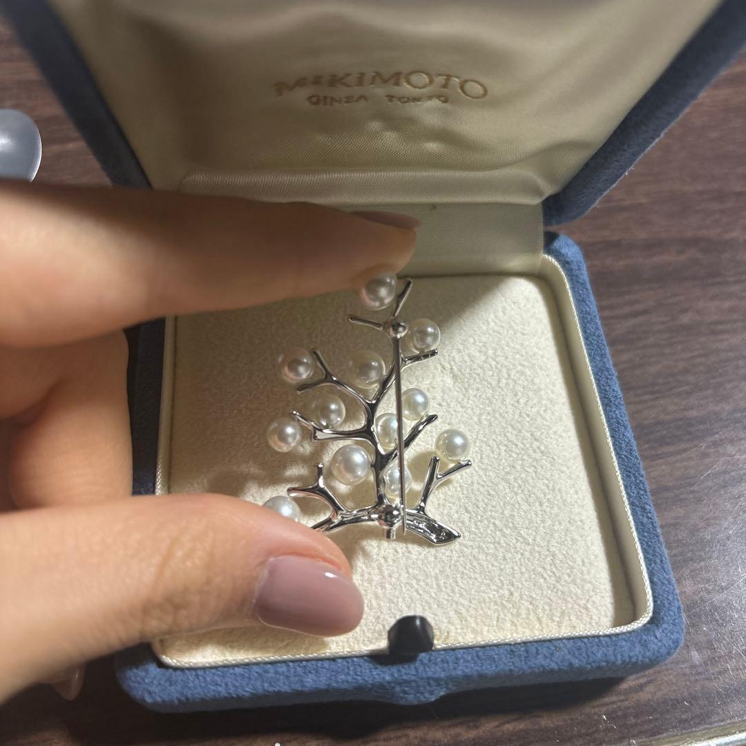 MIKIMOTO 真珠ブローチ 樹木デザイン