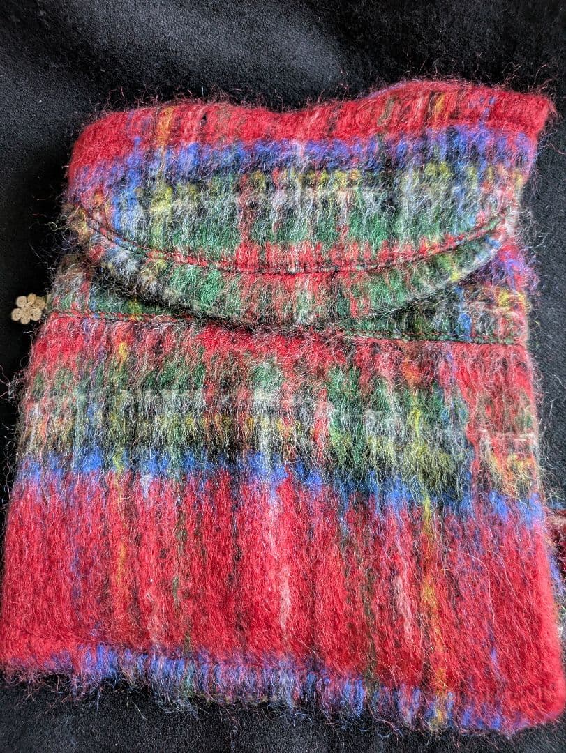 アトリエgg　ダッフルコート フード付き 赤・緑・青チェック