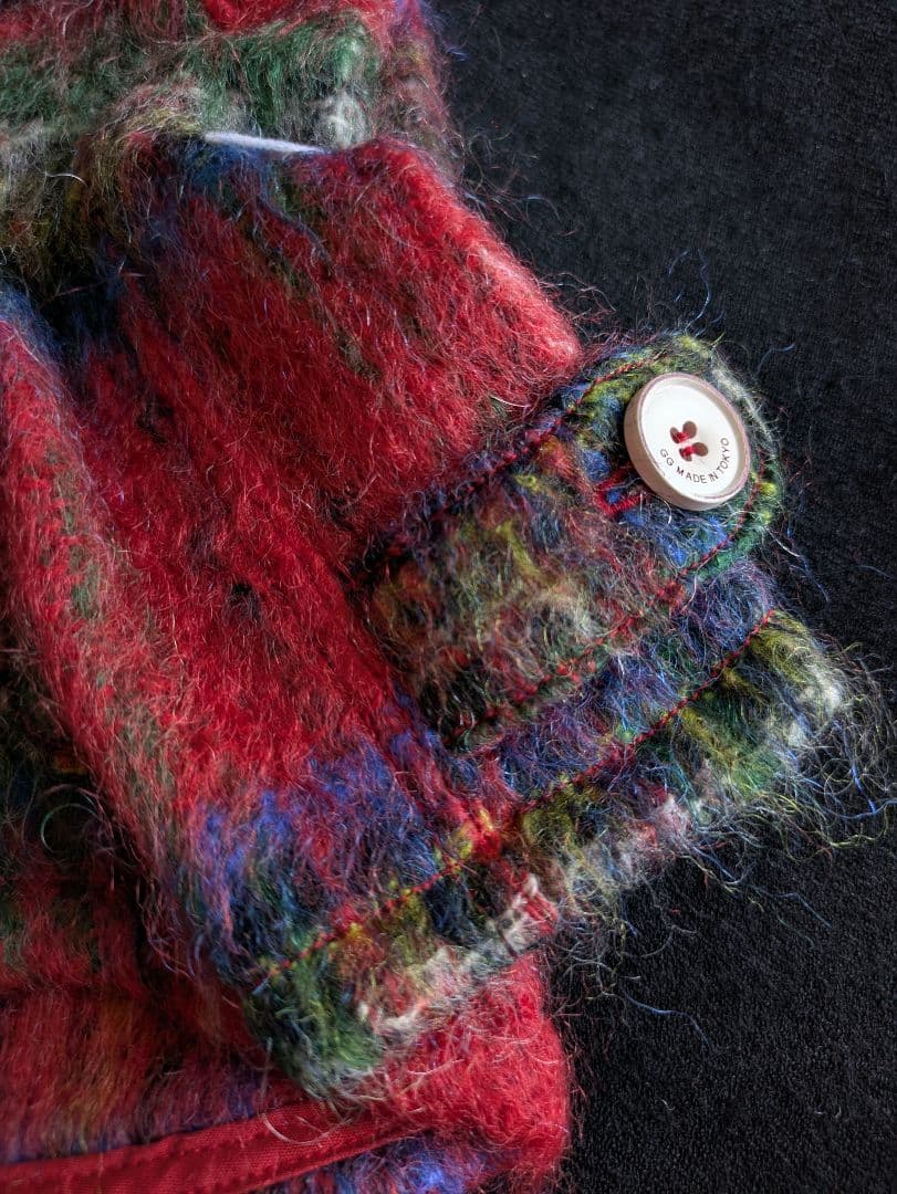 アトリエgg　ダッフルコート フード付き 赤・緑・青チェック