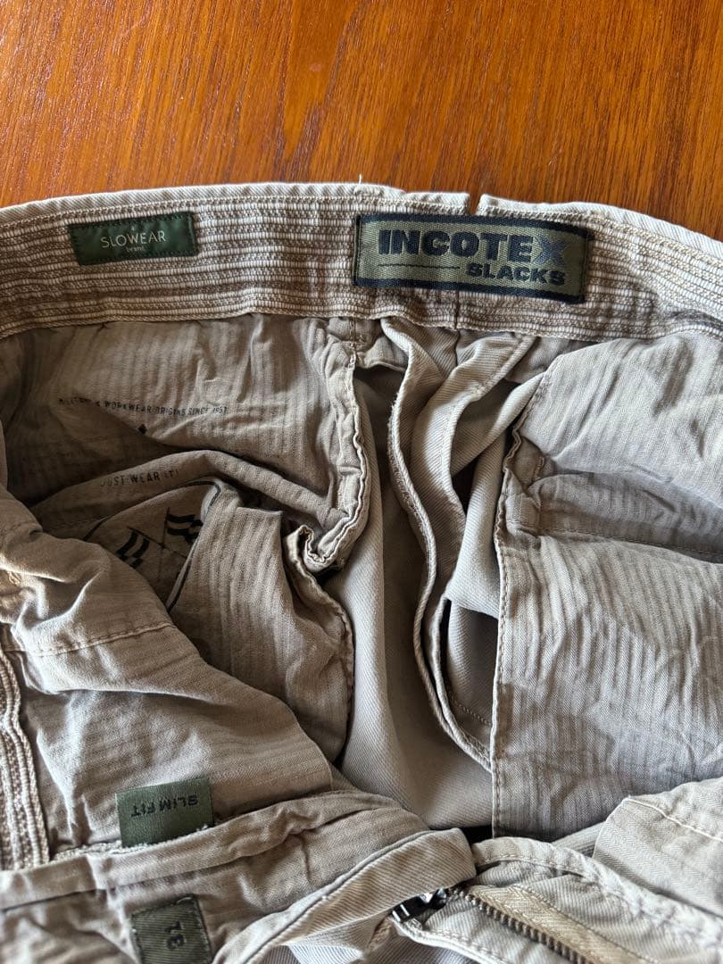 【着用1回】INCOTEXインコテックス 100型 トリコチノ グレージュ 31