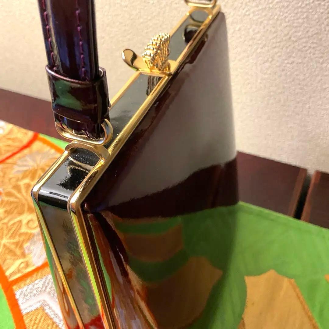 最高級　鳳苑のエナメル仕上げ　臙脂色が上品で美しい　草履バッグセット