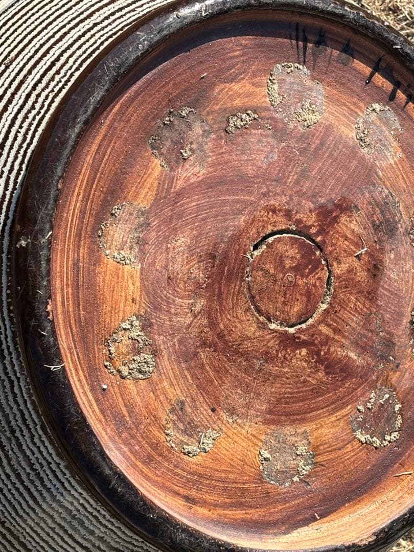 大型火鉢　装飾的な模様の 陶器　昭和初期　昭和レトロ